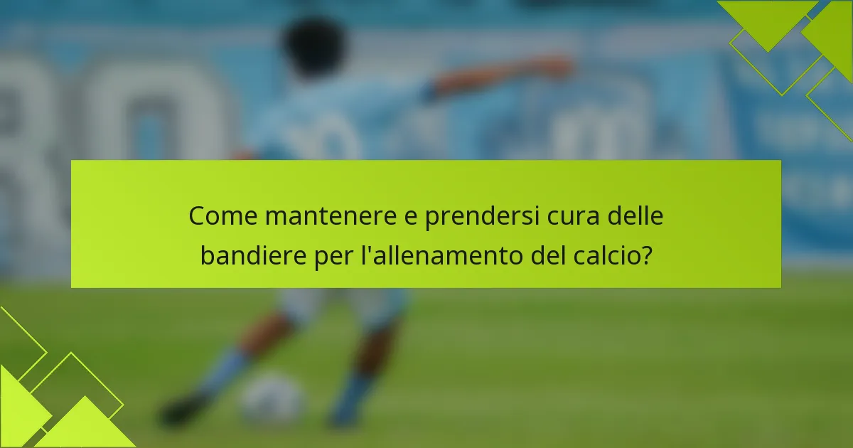 Come mantenere e prendersi cura delle bandiere per l'allenamento del calcio?