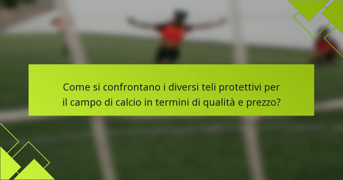 Come si confrontano i diversi teli protettivi per il campo di calcio in termini di qualità e prezzo?