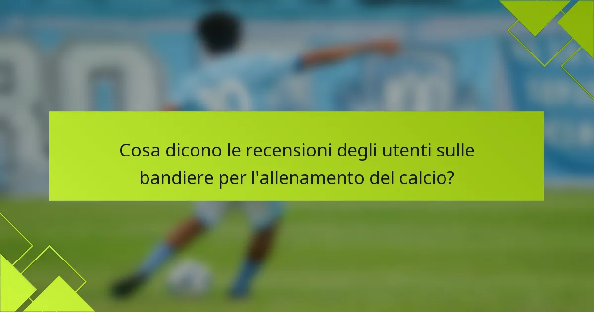 Cosa dicono le recensioni degli utenti sulle bandiere per l'allenamento del calcio?