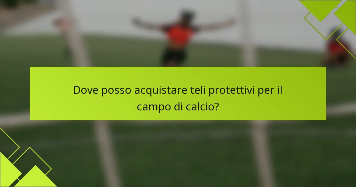 Dove posso acquistare teli protettivi per il campo di calcio?