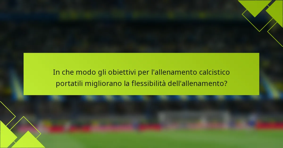 In che modo gli obiettivi per l'allenamento calcistico portatili migliorano la flessibilità dell'allenamento?