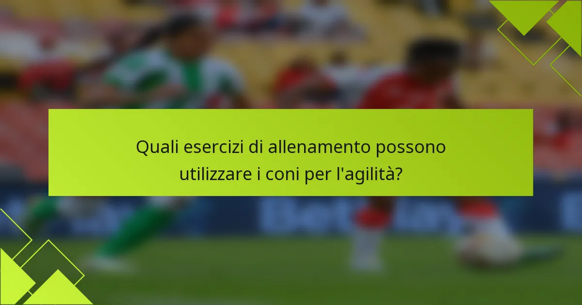 Quali esercizi di allenamento possono utilizzare i coni per l'agilità?