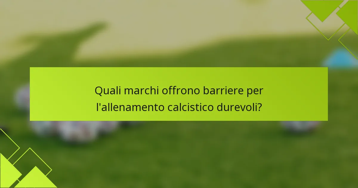 Quali marchi offrono barriere per l'allenamento calcistico durevoli?