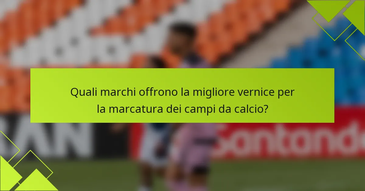 Quali marchi offrono la migliore vernice per la marcatura dei campi da calcio?